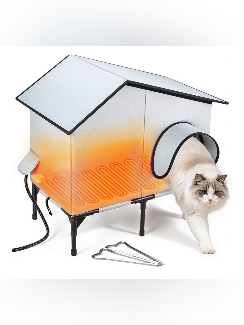 New Heated indoor Outdoor Cat House with heater / waterproof/ pets/ animals